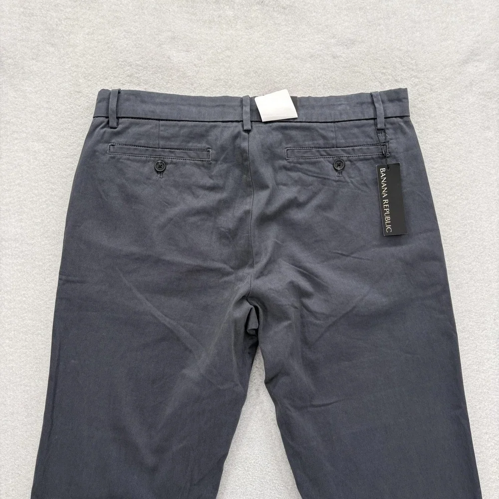 Banana Republic Chino Pants Mens 34x29 Gray Regular Fit Stretch Casual Preppy